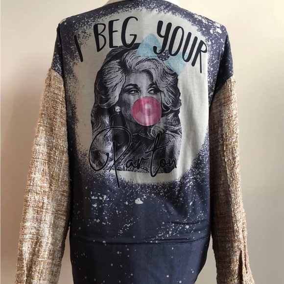 None Tops - Dolly Parton upcycled shirt. One of a kind.